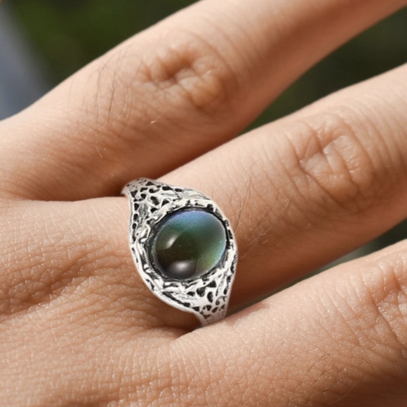 Mood Ring Silvery Size 7 8 9 Color Changing 70s Silver Mood Rings Men Women - Picture 11 of 15